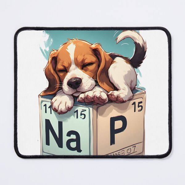 Item preview, Nap Chemistry Pun Beagle – Periodic Table Science Humor designed and sold by owi-art.
