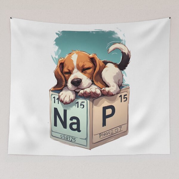 Item preview, Nap Chemistry Pun Beagle – Periodic Table Science Humor designed and sold by owi-art.