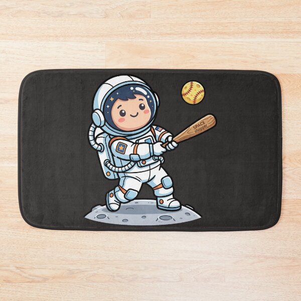 Item preview, Cute Astronaut Playing Baseball on Moon Illustration designed and sold by seven things shop.