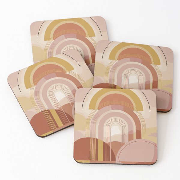 Item preview, Abstract Boho Terracotta Landscape with Sun and Mountains designed and sold by Far Out Goods.