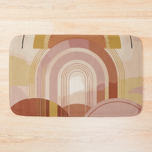 Item preview, Abstract Boho Terracotta Landscape with Sun and Mountains designed and sold by Far Out Goods.