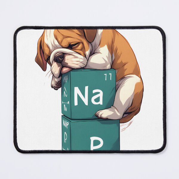 Item preview, Nap Chemistry Pun Bulldog – Periodic Table Science Humor designed and sold by owi-art.
