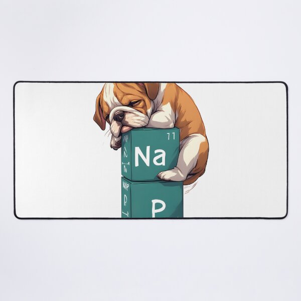 Item preview, Nap Chemistry Pun Bulldog – Periodic Table Science Humor designed and sold by owi-art.