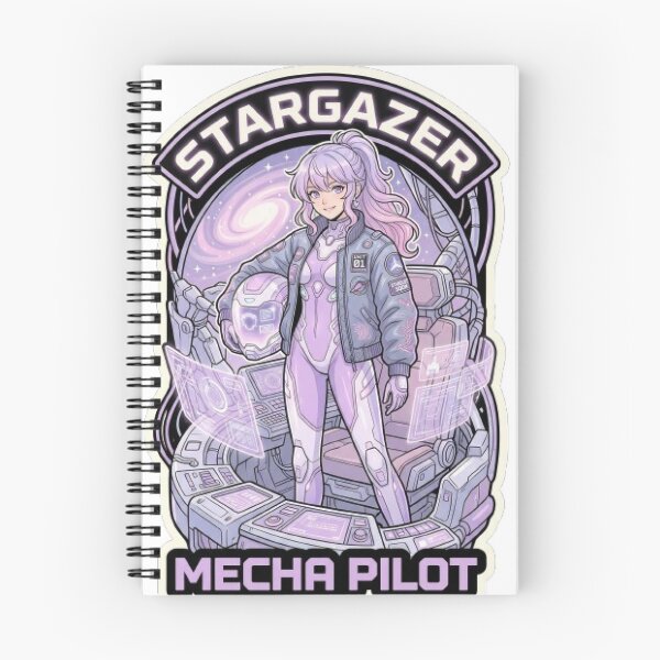 Item preview, Stargazer: Mecha Pilot - Anime Cyberpunk Girl & Glowing Helmet designed and sold by ArtisticlyVibes.