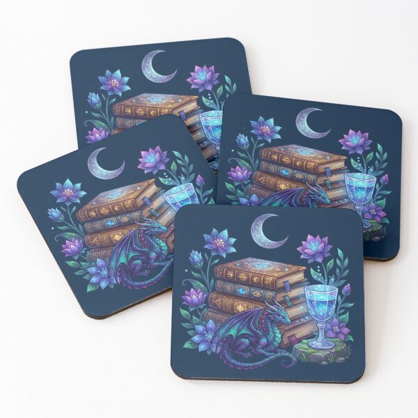 Item preview, Midnight Dragon & Grimoire Library - Magical Fantasy Aesthetic Art designed and sold by KubbyArt.
