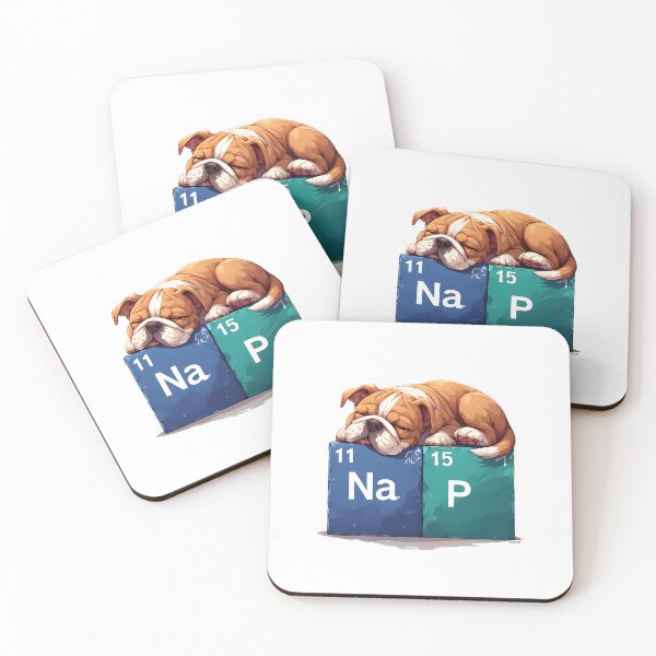 Item preview, Nap Chemistry Pun Bulldog – Periodic Table Science Humor designed and sold by owi-art.