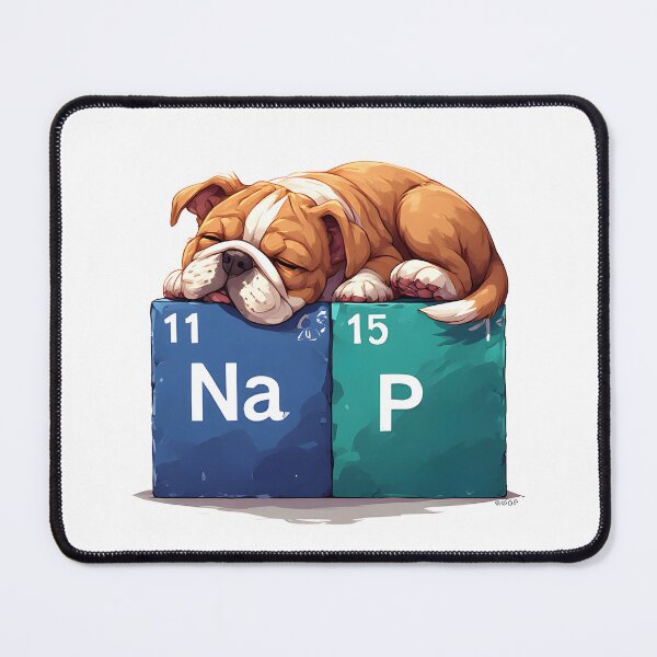 Item preview, Nap Chemistry Pun Bulldog – Periodic Table Science Humor designed and sold by owi-art.