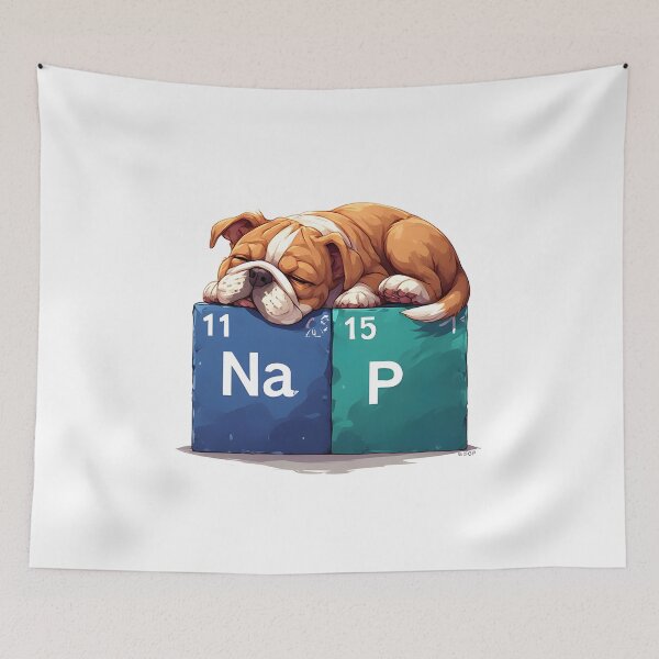 Item preview, Nap Chemistry Pun Bulldog – Periodic Table Science Humor designed and sold by owi-art.