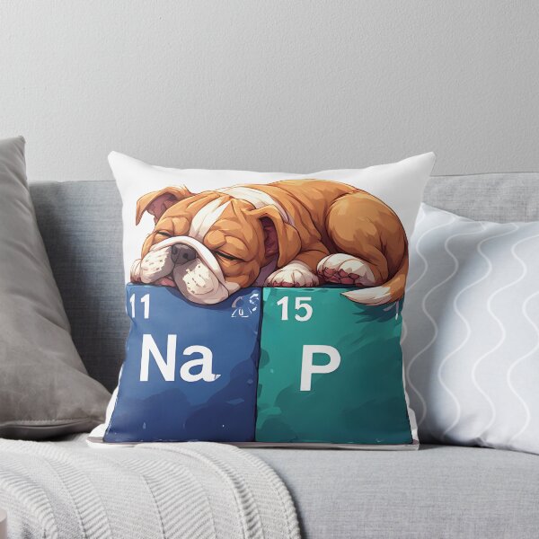 Item preview, Nap Chemistry Pun Bulldog – Periodic Table Science Humor designed and sold by owi-art.