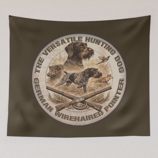 Item preview, German Wirehaired Pointer Hunting Logo – Vintage Outdoor Emblem designed and sold by TammyHunterArt.