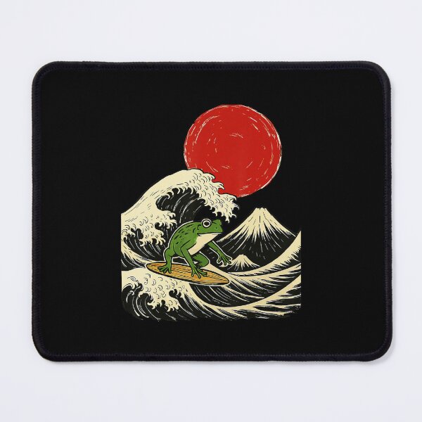 Item preview, Surfing Frog Great Wave Japanese Style Funny Animal designed and sold by titanlevi.