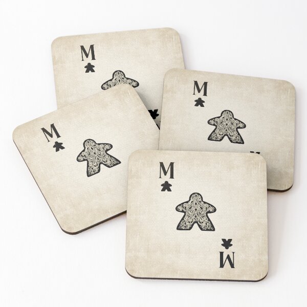 Item preview, Black Vintage Style Meeple Ace Playing Card designed and sold by TackyTime.