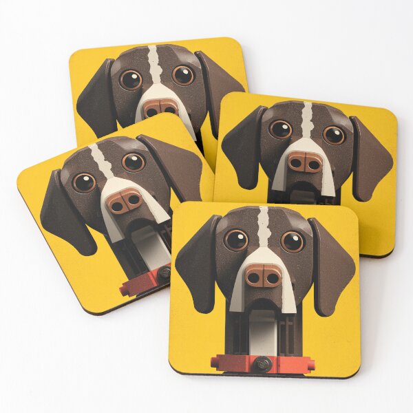 Item preview, Toy German Shorthaired Pointer on Yellow Background designed and sold by lautir.