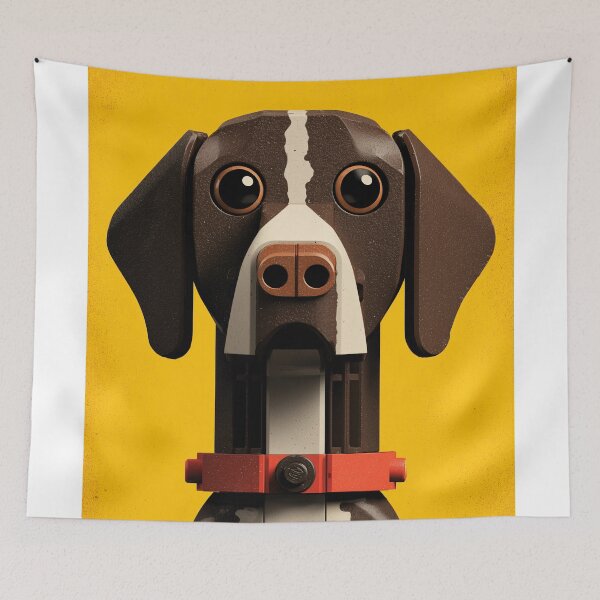 Item preview, Toy German Shorthaired Pointer on Yellow Background designed and sold by lautir.