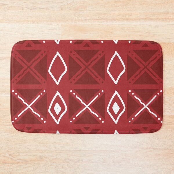Item preview, Bogolan Mudcloth Pattern in Deep Red and Earthy Tones designed and sold by Wolagno.