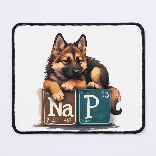 Item preview, Nap Chemistry Pun German Shepherd – Periodic Table Science Humor designed and sold by owi-art.