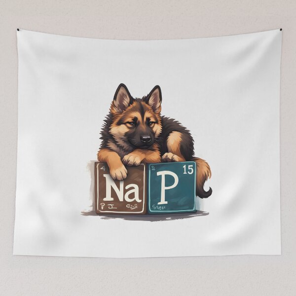 Item preview, Nap Chemistry Pun German Shepherd – Periodic Table Science Humor designed and sold by owi-art.