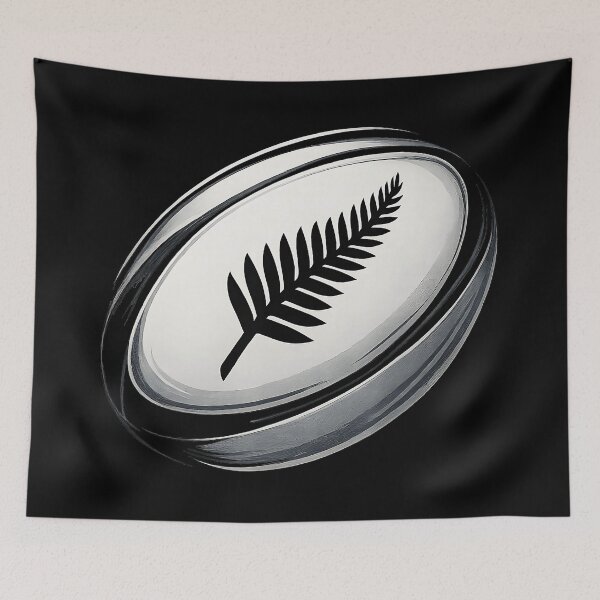 Item preview, Silver Fern Rugby Ball New Zealand Style Sports  designed and sold by GabrieSketcham.