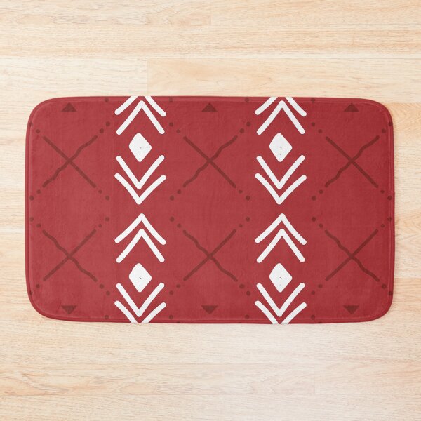 Item preview, Bogolan Mudcloth Pattern in Deep Red and Earthy Tones designed and sold by Wolagno.