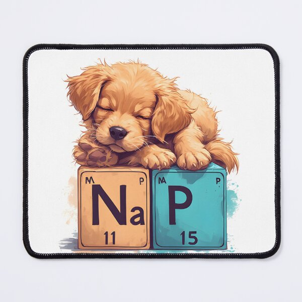 Item preview, Nap Chemistry Pun Golden Retriever – Periodic Table Science Humor designed and sold by owi-art.