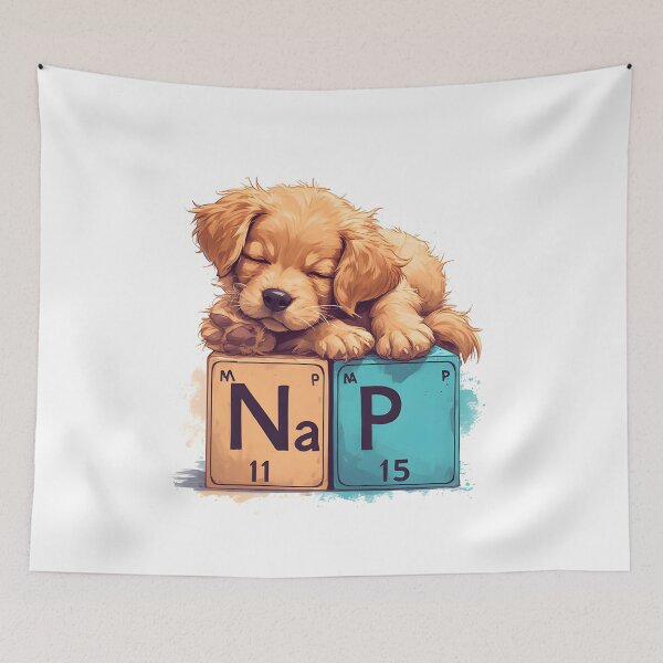 Item preview, Nap Chemistry Pun Golden Retriever – Periodic Table Science Humor designed and sold by owi-art.