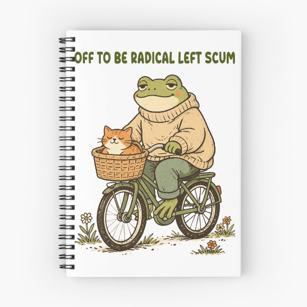 Item preview, Off To Be Radical Left Scum , Frog and Cat In Bicycle Resistance funny political  designed and sold by will freed18.
