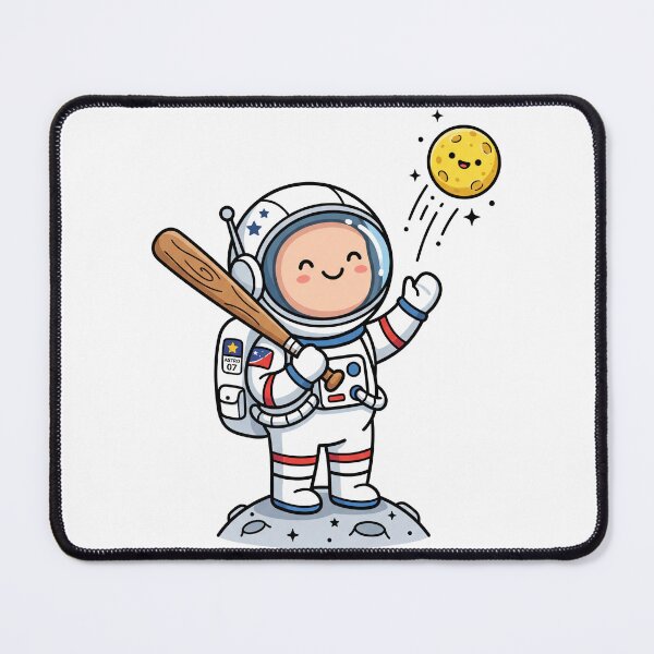 Item preview, Kawaii Astronaut Hitting Moon Baseball - Cute Space Galaxy Sports Illustration designed and sold by seven things shop.