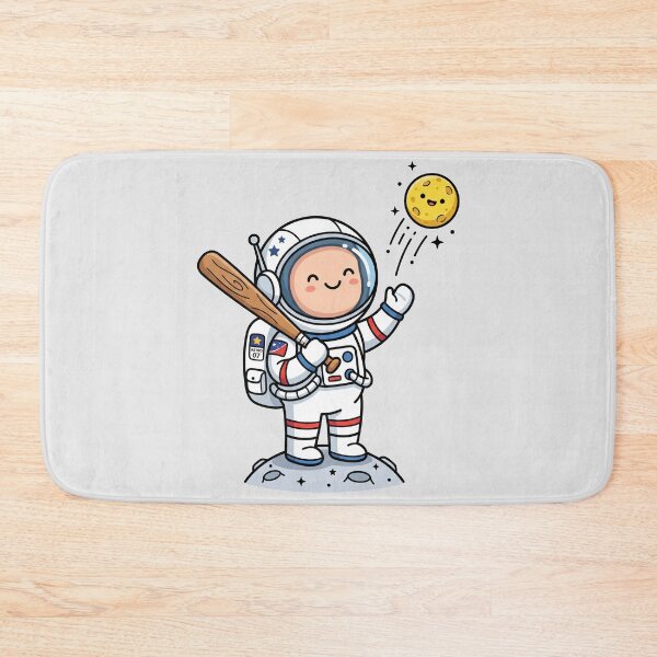 Item preview, Kawaii Astronaut Hitting Moon Baseball - Cute Space Galaxy Sports Illustration designed and sold by seven things shop.
