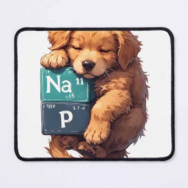 Item preview, Nap Chemistry Pun Golden Retriever – Periodic Table Science Humor designed and sold by owi-art.