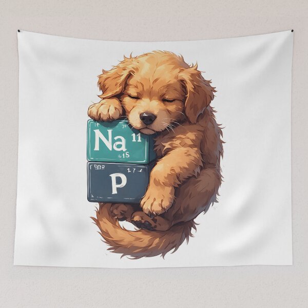 Item preview, Nap Chemistry Pun Golden Retriever – Periodic Table Science Humor designed and sold by owi-art.