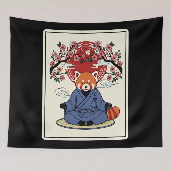 Item preview, Meditating Red Panda Zen Japanese Style Cute Animal  designed and sold by JordynLadukeg65.