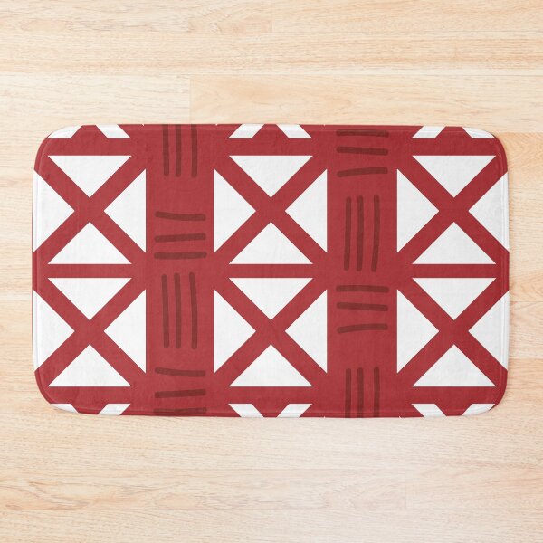 Item preview, Bogolan Mudcloth Pattern in Deep Red and Earthy Tones designed and sold by Wolagno.