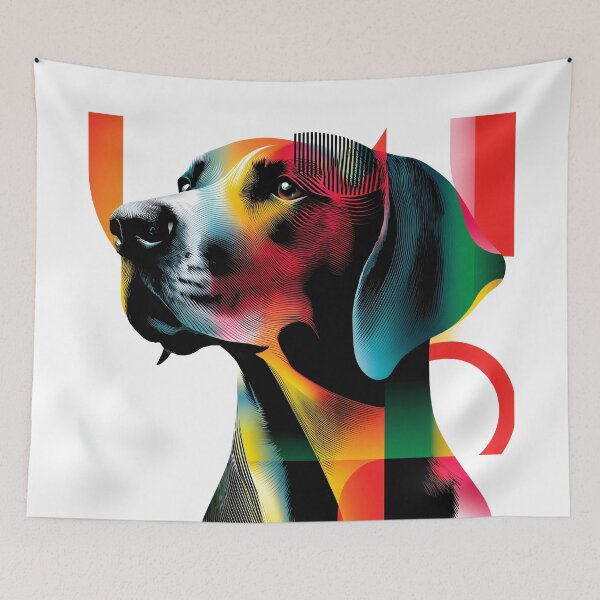Item preview, Colorful Geometric German Shorthaired Pointer Portrait designed and sold by lautir.