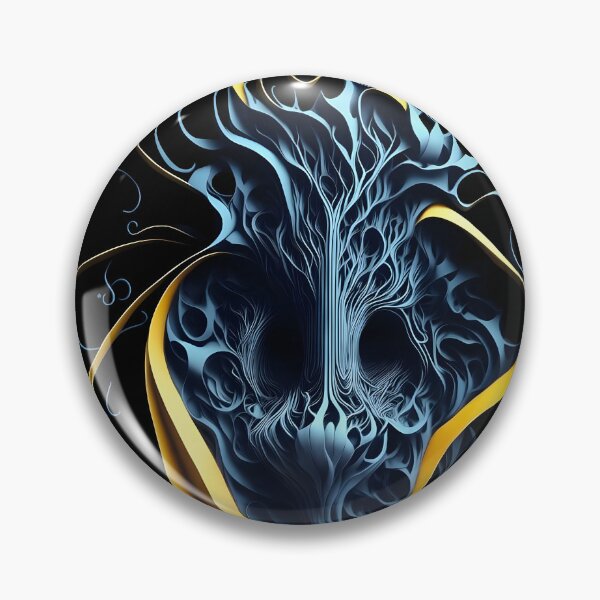 Item preview, Liquid Metal Heart - Abstract Organic Fractal with Gold Flow Lines designed and sold by Peter Kraaibeek | Generative Designs and Car Art.