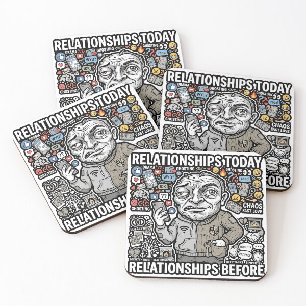 Item preview, Relationships Then vs Now Chaos designed and sold by Imaginarium of Chaos falcon88 .
