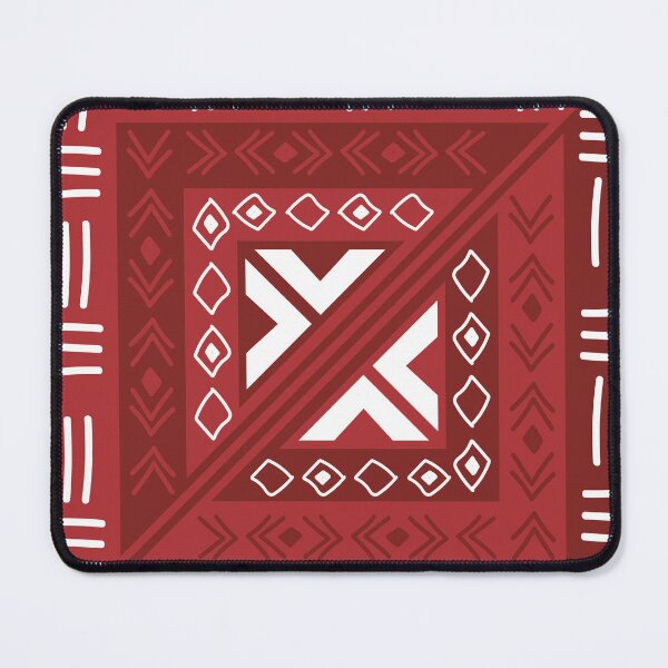 Item preview, Bogolan Mudcloth Pattern in Deep Red and Earthy Tones designed and sold by Wolagno.