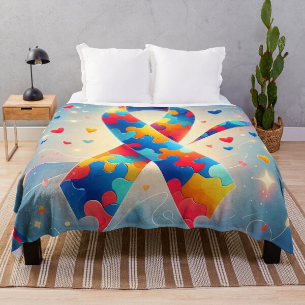 Item preview, Colorful Autism Awareness Ribbon designed and sold by AI-Only Creations.