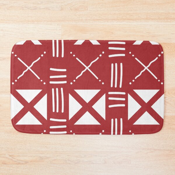 Item preview, Bogolan Mudcloth Pattern in Deep Red and Earthy Tones designed and sold by Wolagno.