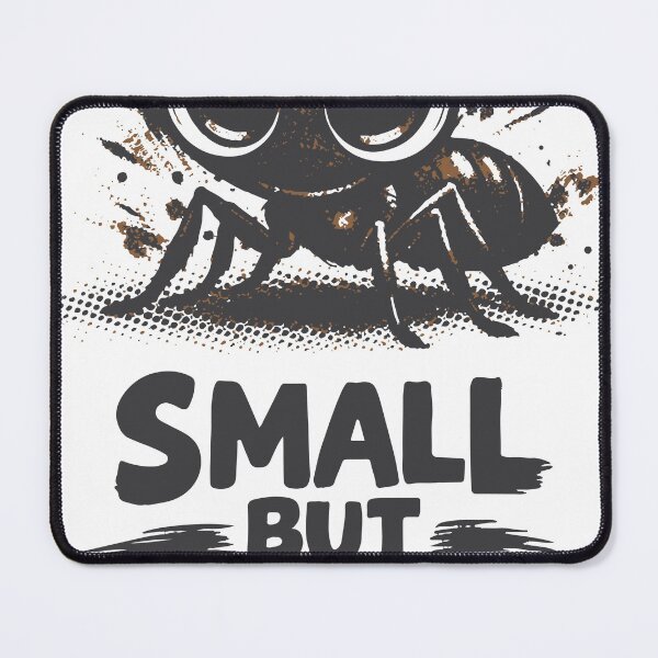 Item preview, Cute monochrome ant illustration with big eyes and bold Small But Strong slogan, ideal for t-shirts, posters and motivational designed and sold by Dejbar.
