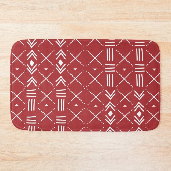 Item preview, Bogolan Mudcloth Pattern in Deep Red and Earthy Tones designed and sold by Wolagno.