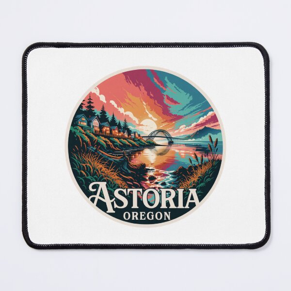 Item preview, Astoria Oregon: Retro Scenic Sunset Landscape designed and sold by CircinusStore.