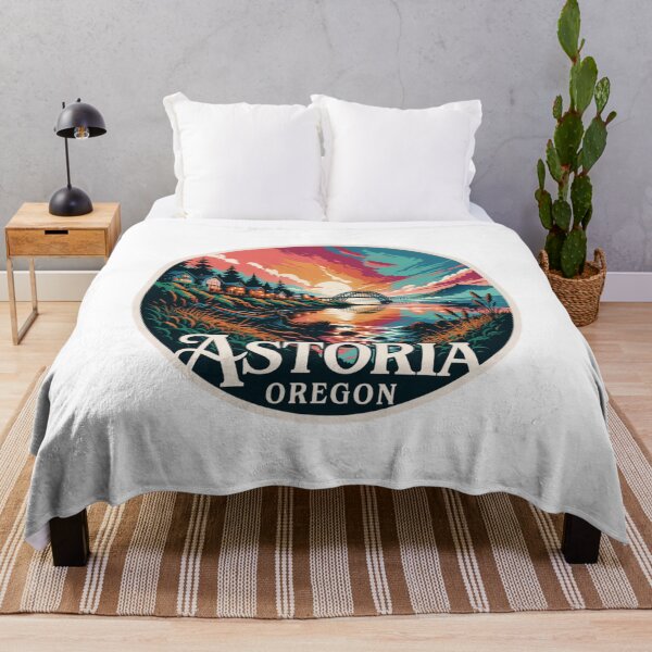 Item preview, Astoria Oregon: Retro Scenic Sunset Landscape designed and sold by CircinusStore.