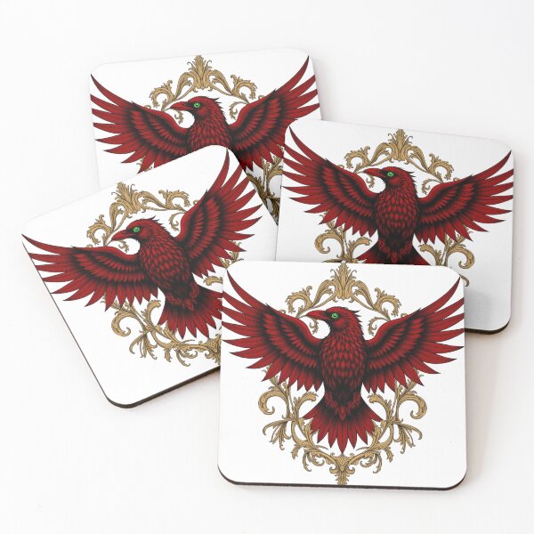 Item preview, Majestic Red Raven in Golden Baroque Frame designed and sold by Cindralith.
