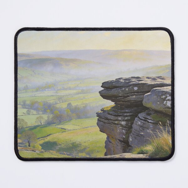 Item preview, Curbar Edge Landscape Painting – Peak District Countryside Art designed and sold by QuietCanvasArtworks.