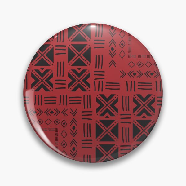 Item preview, Bogolan Mudcloth Pattern in Deep Red and Earthy Tones designed and sold by Wolagno.