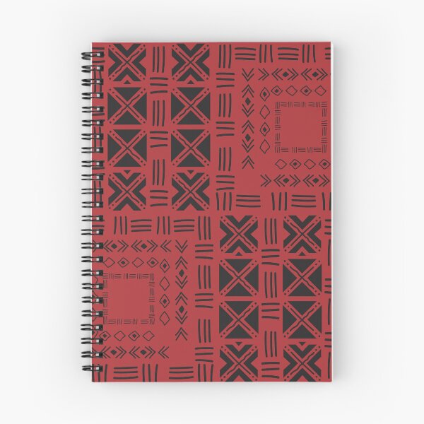 Item preview, Bogolan Mudcloth Pattern in Deep Red and Earthy Tones designed and sold by Wolagno.