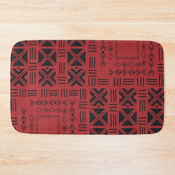 Item preview, Bogolan Mudcloth Pattern in Deep Red and Earthy Tones designed and sold by Wolagno.