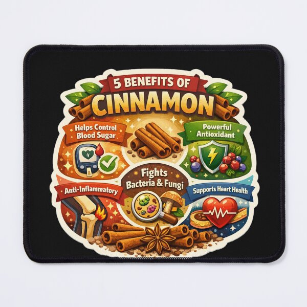 Item preview, 5 Benefits of Cinnamon, Wellness & Superfood Design, Natural Health Infographic designed and sold by Right-UR.