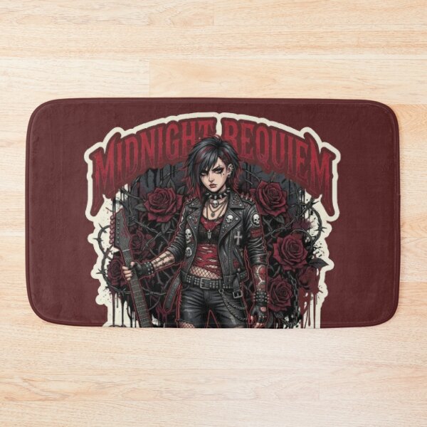 Item preview, Midnight Requiem: Punk Rebel - Goth Anime Girl & Dark Roses designed and sold by ArtisticlyVibes.
