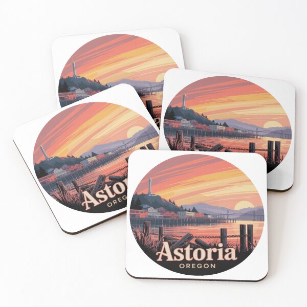 Item preview, Astoria Oregon: Vintage Waterfront Sunset  designed and sold by CircinusStore.